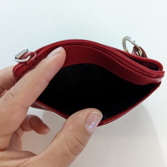 Fossil Leather Red Card Keychain Wallet - Picture 6 of 11